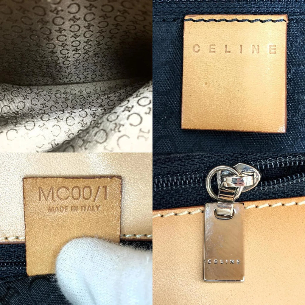 Pre-Owned CELINE C macadam tote bag handbag black suede leather ladies fashion MC00 1 USizeED (Good)