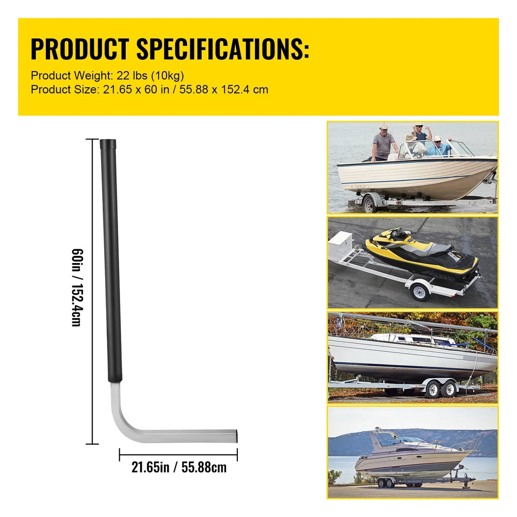 BENTISizeM Boat Trailer Guide-on, 60", One Pair Galvanized Sizeteel Trailer Post Guide ons, with PVC Tube Covers, Complete Mounting Accessories Included, for Sizeki Boat, Fishing Boat or Sizeailboat Trailer