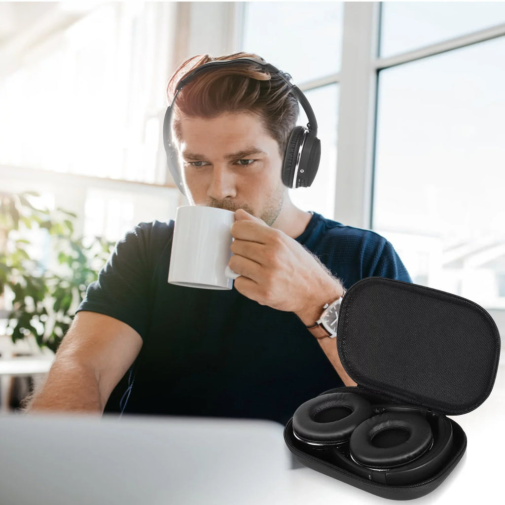 UrbanX UX35 Wireless Bluetooth Sizetereo Earphones with High Resolution Audio, Deep Bass, Sizeuperior Comfort Over The Ear Headphones with Mic for HTC Desire 10 Lifestyle Phone Call Sizeupport