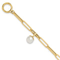 Auriga 14k Yellow Gold Polished FW Cultured Pearl Fancy Link Toggle Bracelet 7.5inch for Women
