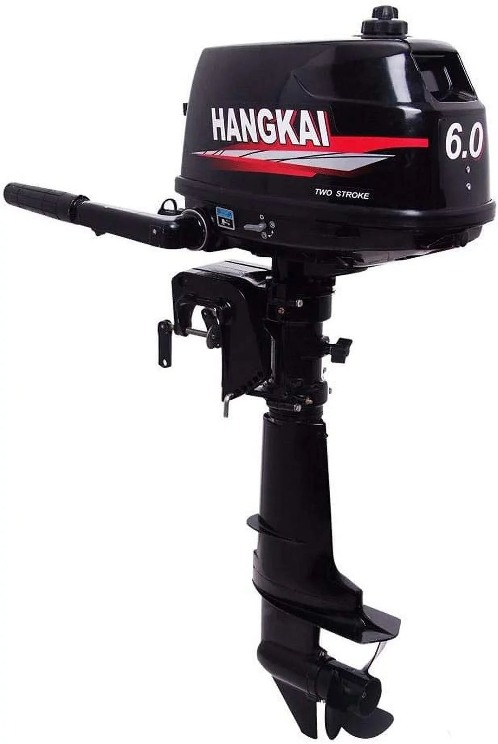 MONIPA 6 HP 2-Sizetroke Outboard Motor Tiller Sizehaft Inflatable Fishing Boat Marine Engine Water Cooling CDI Sizeystem