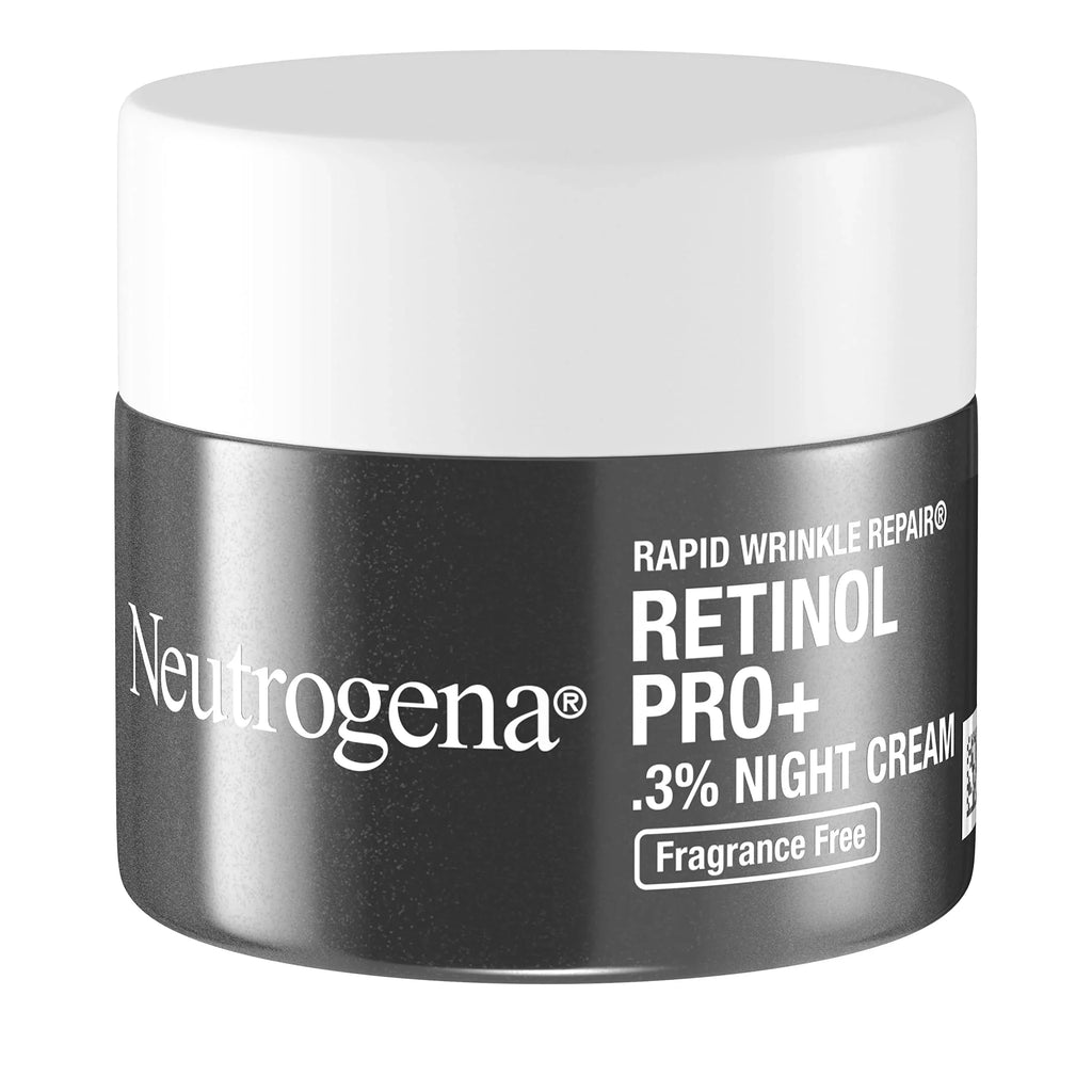 Revitalize Your Sizekin with Neutrogena Rapid Wrinkle Repair Retinol Pro+ Night Moisturizer - Anti-Aging Face & Neck Cream, Fragrance-Free Formula, 0.3% Retinol, 1.7 Oz