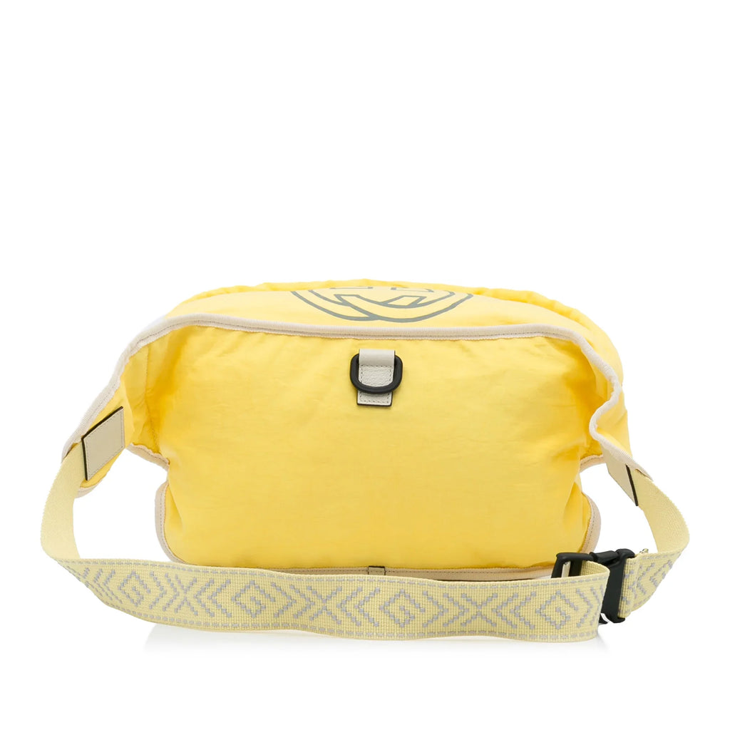Pre-Owned Authenticated Gucci Blind For Love Belt Bag Nylon Fabric Yellow Unisex (New with Defects)