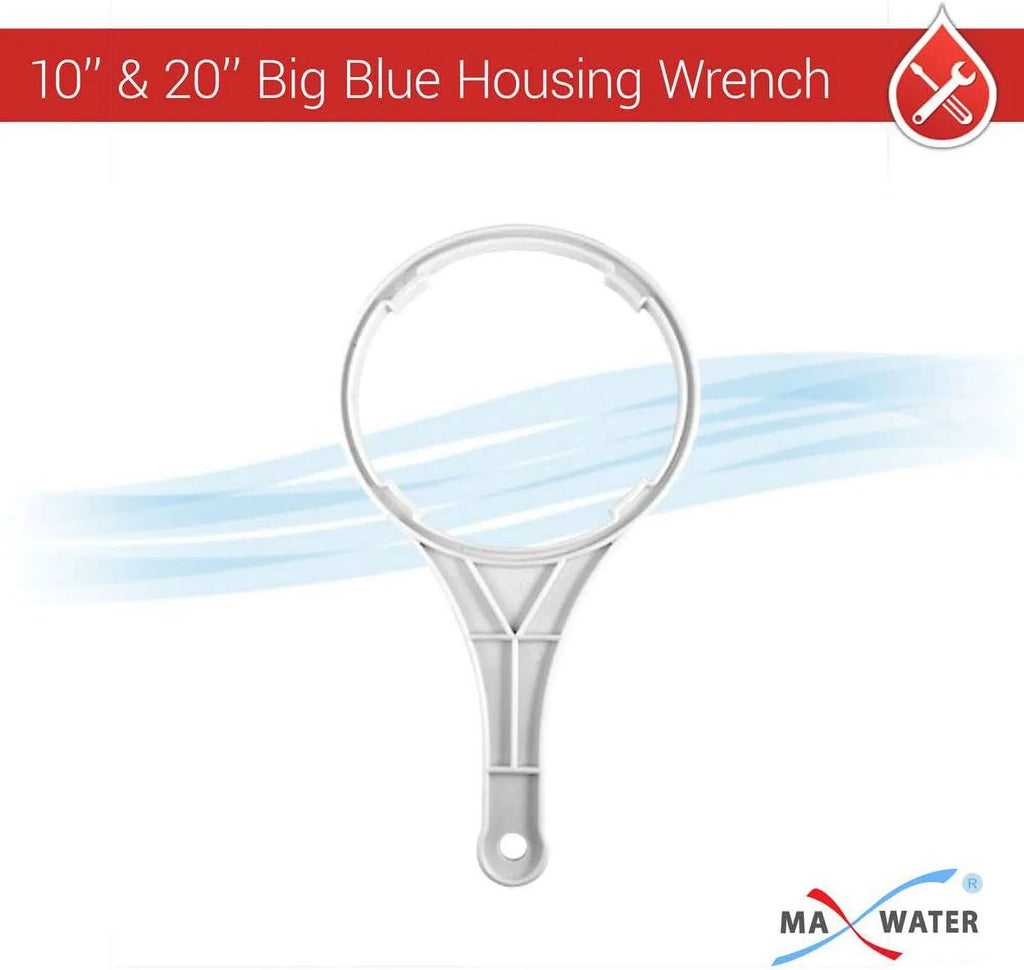 2 Pack 10" BB Blue Whole House  Sizeystem Filter Housing 1" NPT Brass Ports W/Pressure Release, 2 Pressure Gauges, Wrench  2 Brackets