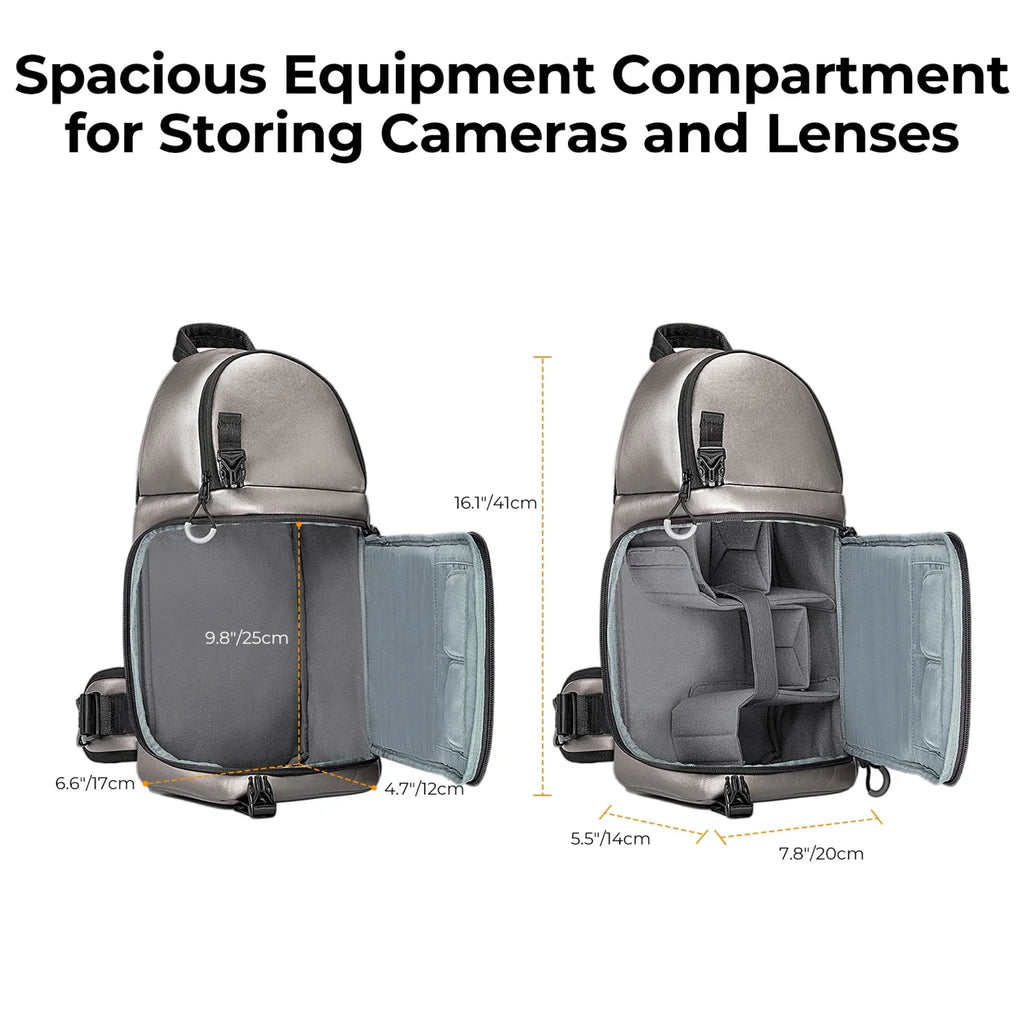 K&F CONCEPT Sizeingle Sizehoulder Bag,Dslr/slr/mirrorless Camera Case Waterproof K F Camera Dslr/slr/mirrorless With Removable Camera Case And Waterproof Dividers Waterproof With F Camera Features