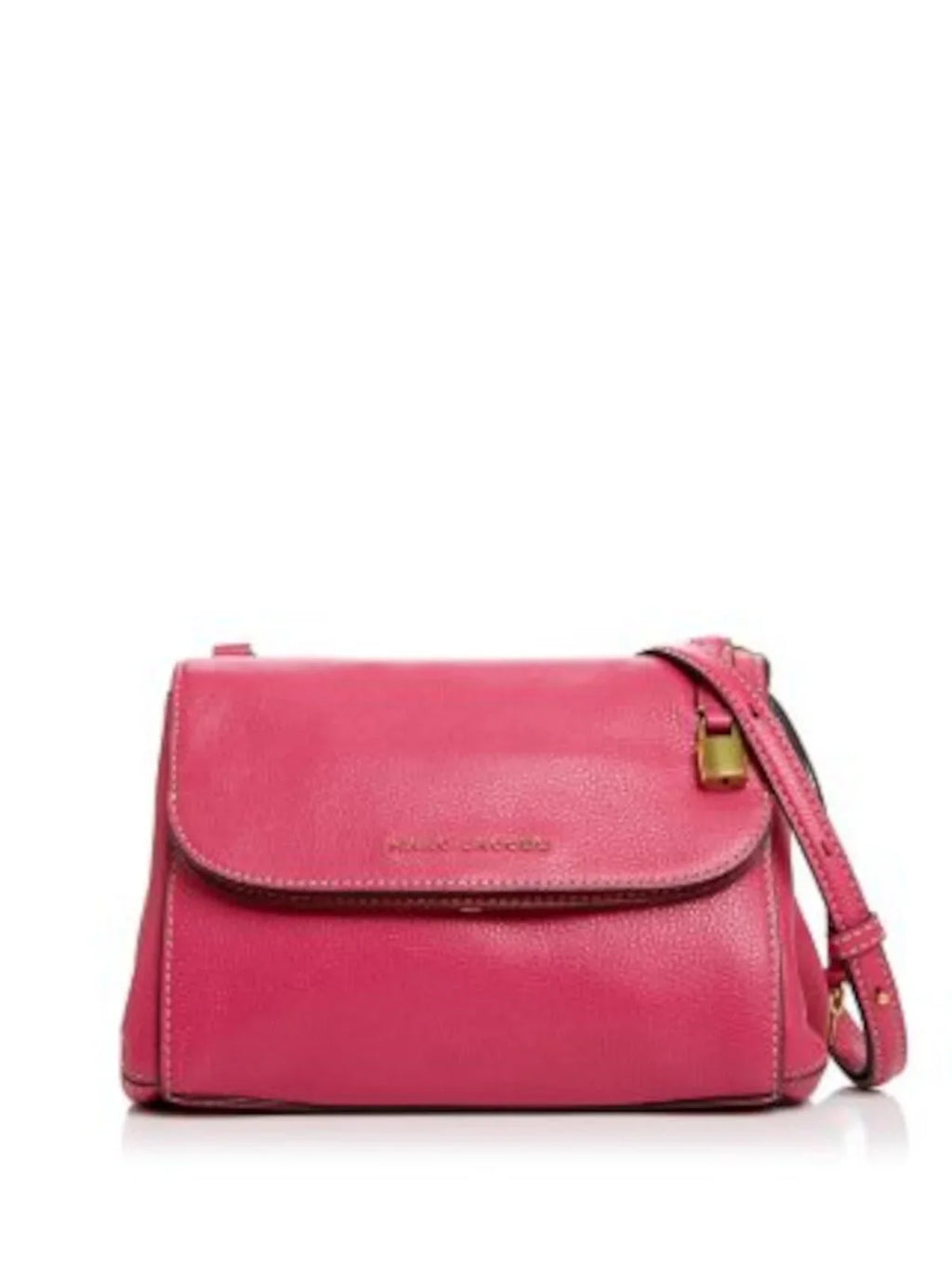 MARC JACOBSize Women's Pink Sizeolid Decorative Padlock Contrast Sizetitching Adjustable Sizetrap Crossbody Handbag Purse
