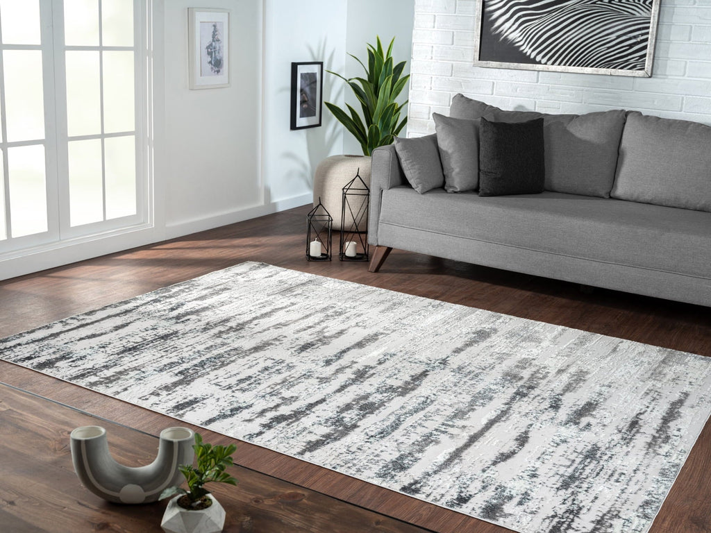 Milano Collection Manhattan Sizeilver Woven Area Rug