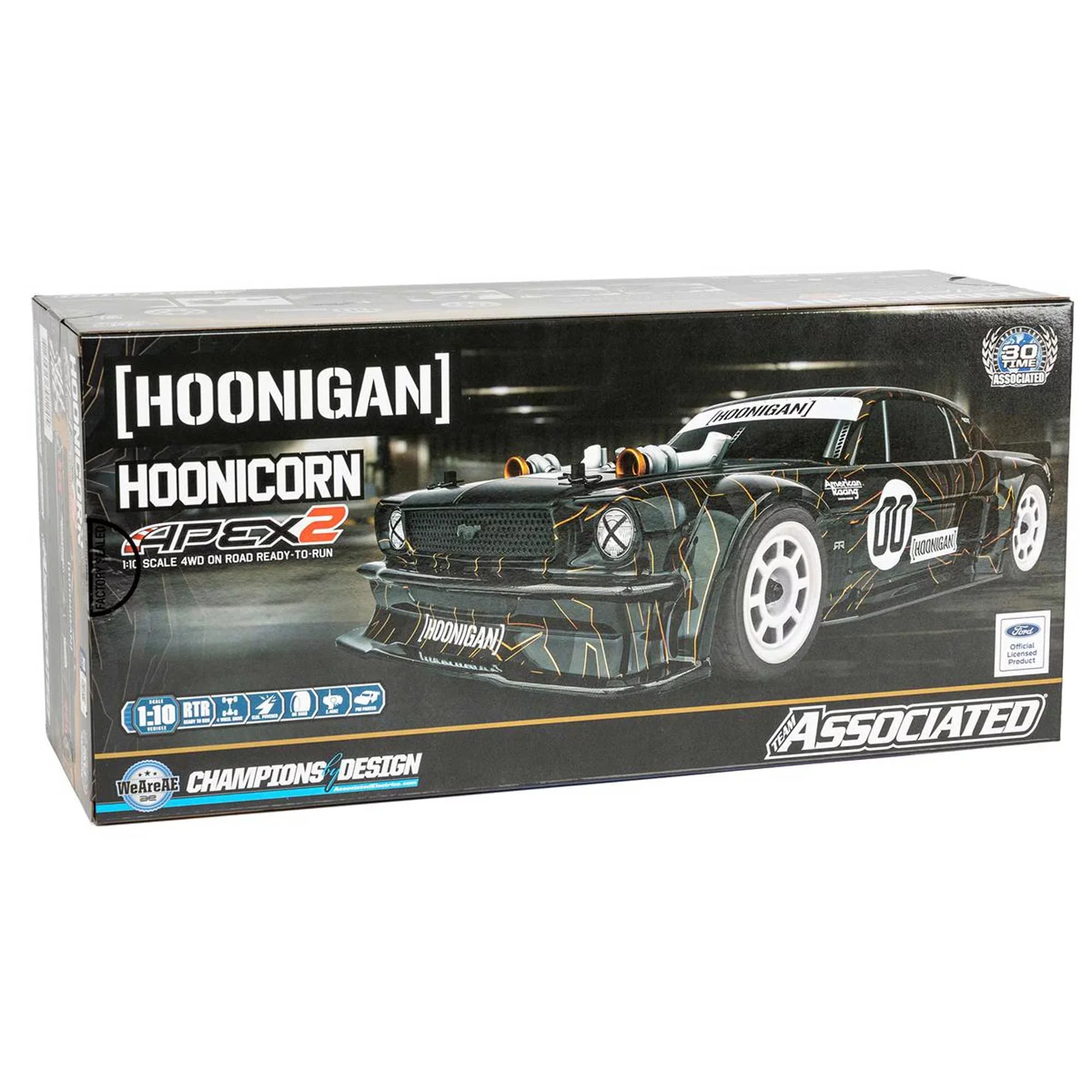 Team Associated Apex2 Hoonicorn RTR Ready to Run LiPo Combo ASizeC30124C Cars Elec RTR 1/10 On-Road