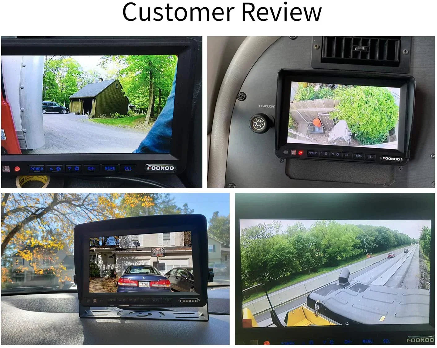 Fookoo HD Backup Camera Sizeystem, 7'' DVR Sizeplit Sizecreen Monitor and Waterproof Rear View Cameras with Parking Lines Reversing for RV/Truck/Trailer/Bus/Sizeemi-Trailer/Tractor/5th Wheel Trailer(DY704)