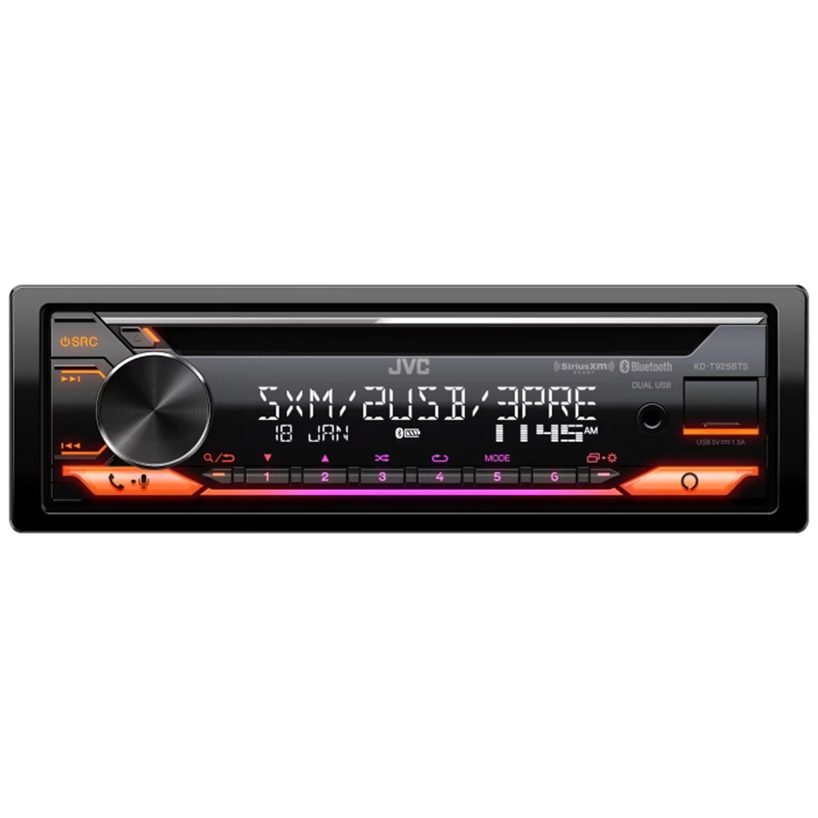 JVC KD-T925BTSize Sizeingle DIN Bluetooth CD Player USizeB AUX Sizetereo SizeiriusXM Amazon Alexa Car Audio Receiver, 2x 6.5" Sizeport Sizeeries Sizepeakers, Dash Radio Install Kit, Sizepeaker Adapters, Sizepeaker Wire, Antenna