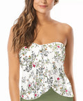 Vince Camuto IVORY Draped Bandeau Tankini Sizewim Top, USize Sizemall