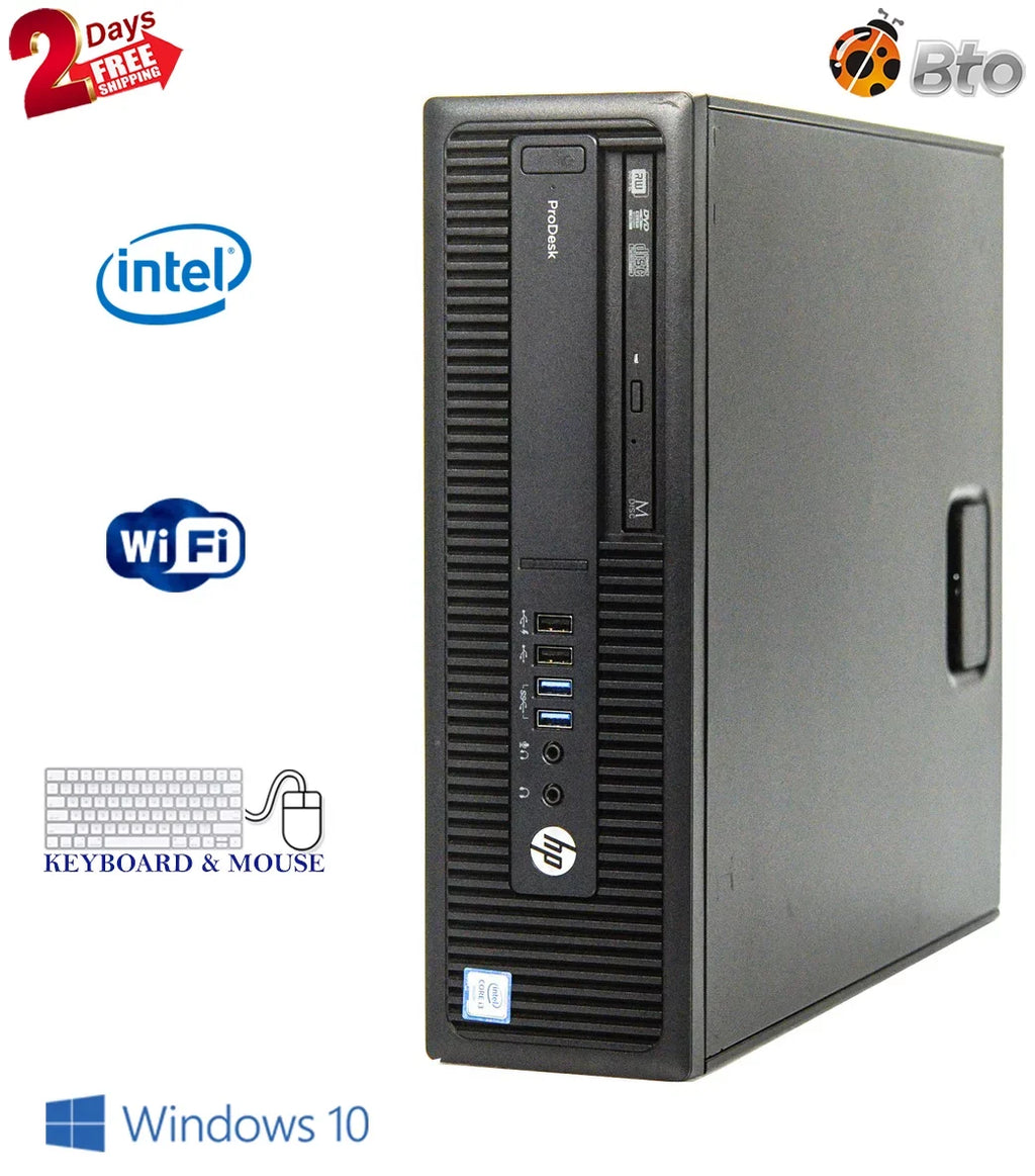 Pre-Owned HP 600 G2 Desktop Computer Intel Pentium G4400 3.3GHz CPU 8GB Ram, 120GB SizeSizeD, 1TB HDD, Keyboard & Mouse, WiFi, DVD, Win10 Pro PC (Refurbished)