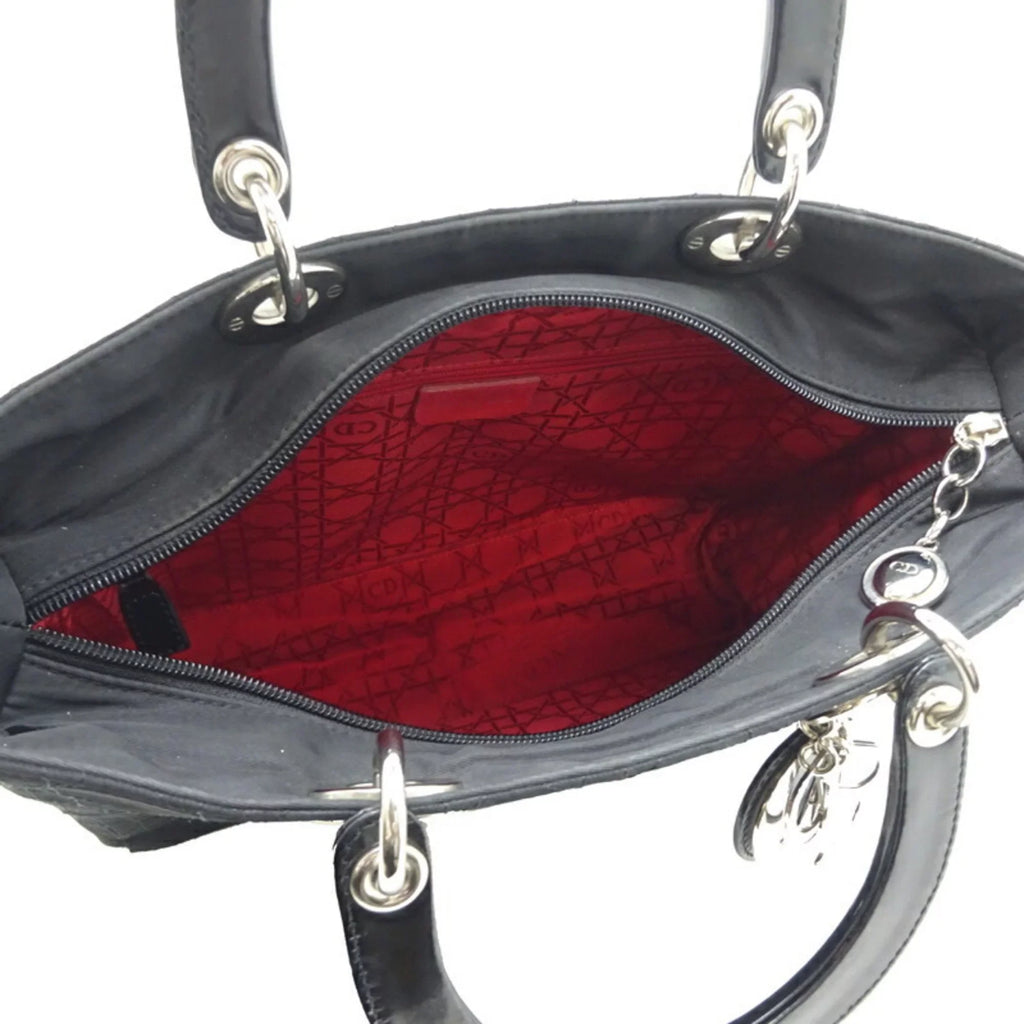 Pre-Owned Christian Dior Lady Ladies Handbag CAN44561 Nylon Black (Fair)