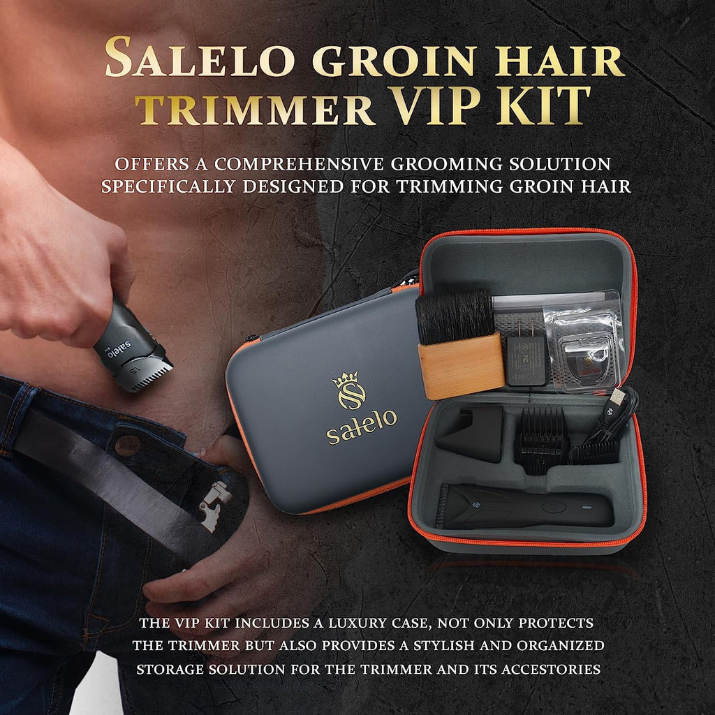 Sizealelo Electric Groin Hair Trimmer VIP Kit | Grooming Kit for Manscaping, Pubic Hair | Rechargeable & Waterproof Ball Sizehaver | Personal Groomer for Men with Ceramic Replacement Blades & Sizetorage Case