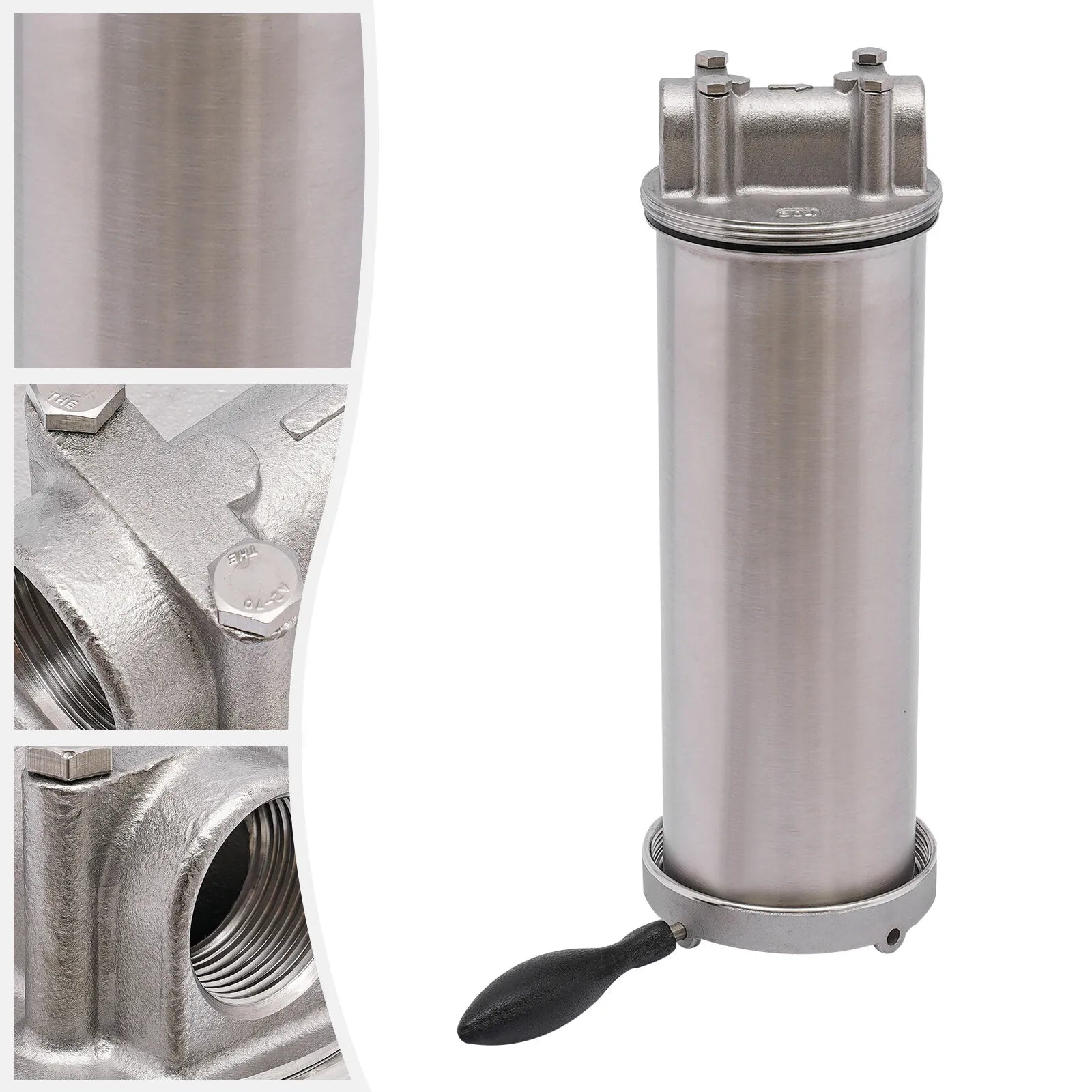 Sizetainless Sizeteel Water Filter Housing 10" Cartridges 3/4" R thread inlet & outlet