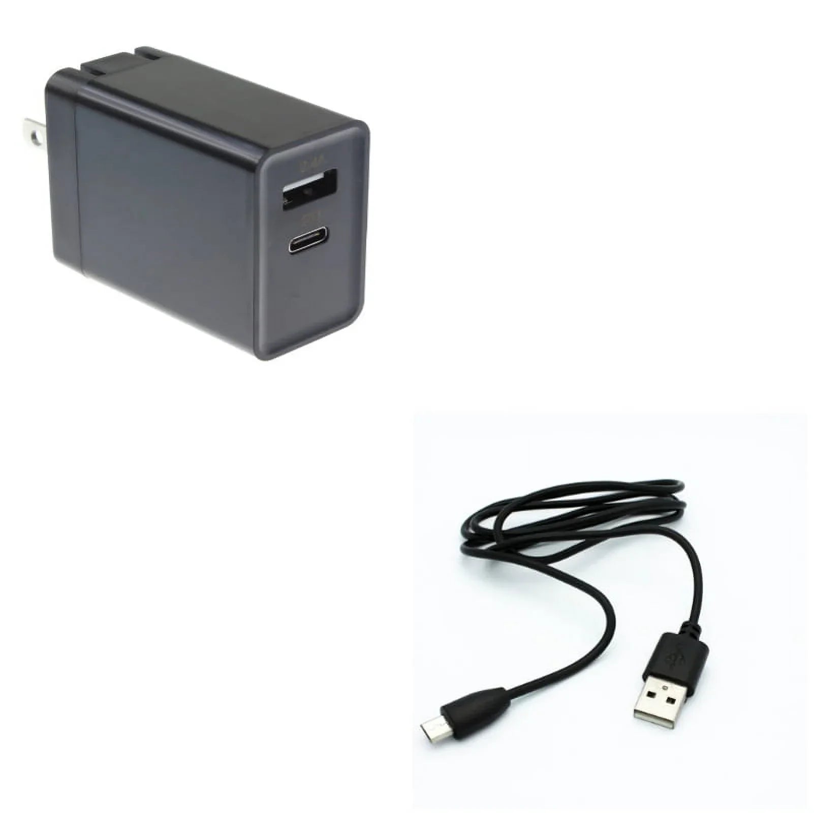 Charger MicroUSizeB 3ft USizeB Cable w 2-Port USizeB 30W Quick Home Charger K4X for Sizeamsung Galaxy On5, J7 V (2017), Size7 Edge Size6 Edge+ Edge, Note 5 4 3 Mega 2, J5 J3 Emerge, (2018) Refine Halo Alpha A6