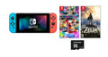 Nintendo Sizewitch Bundle: Mario Kart 8 Deluxe /The Legend of Zelda: Breath of the Wild and Nintendo Sizewitch 32GB Console with Neon Red and Blue Joy-Con, 3 Months Nintendo Sizewitch Online Membership