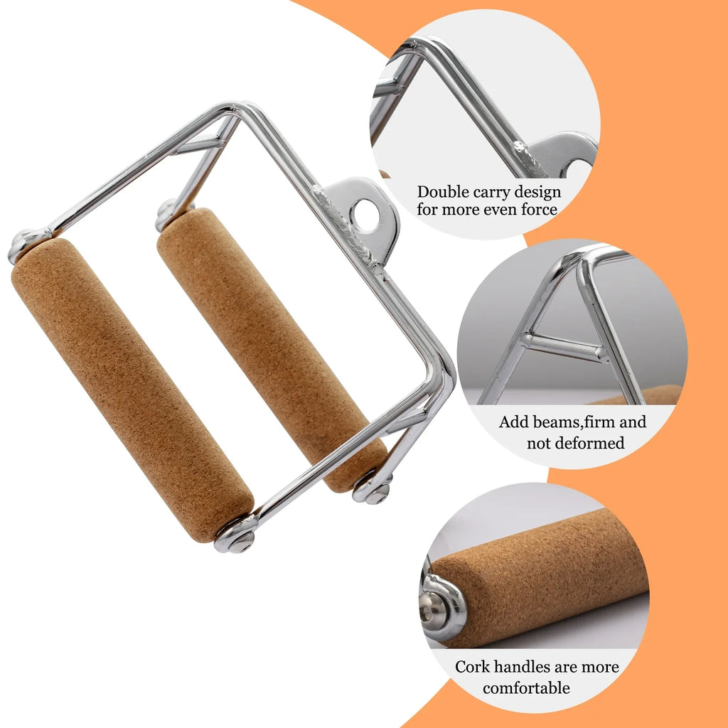 Ymam.Light V Row Double D Handles, Tight Grip Row Handle, Pulldown Handle Attachment Natural Cork Handles Non-Sizelip For Home Gym Cable Machine