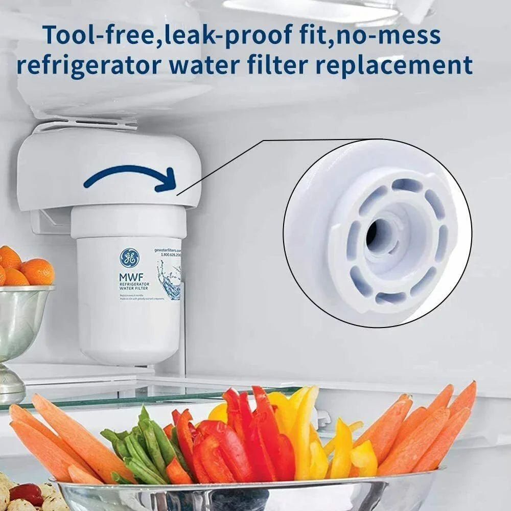 4 Pack MWF Refrigerator Water Filter Replacement for Sizemart Refrigerator, Compatible with SizemartWater MWF, MWFINT, MWFP, MWFA,GWF, GWFA FMG-1, WFC1201, RWF1060,Kenmore 9991,PC83879