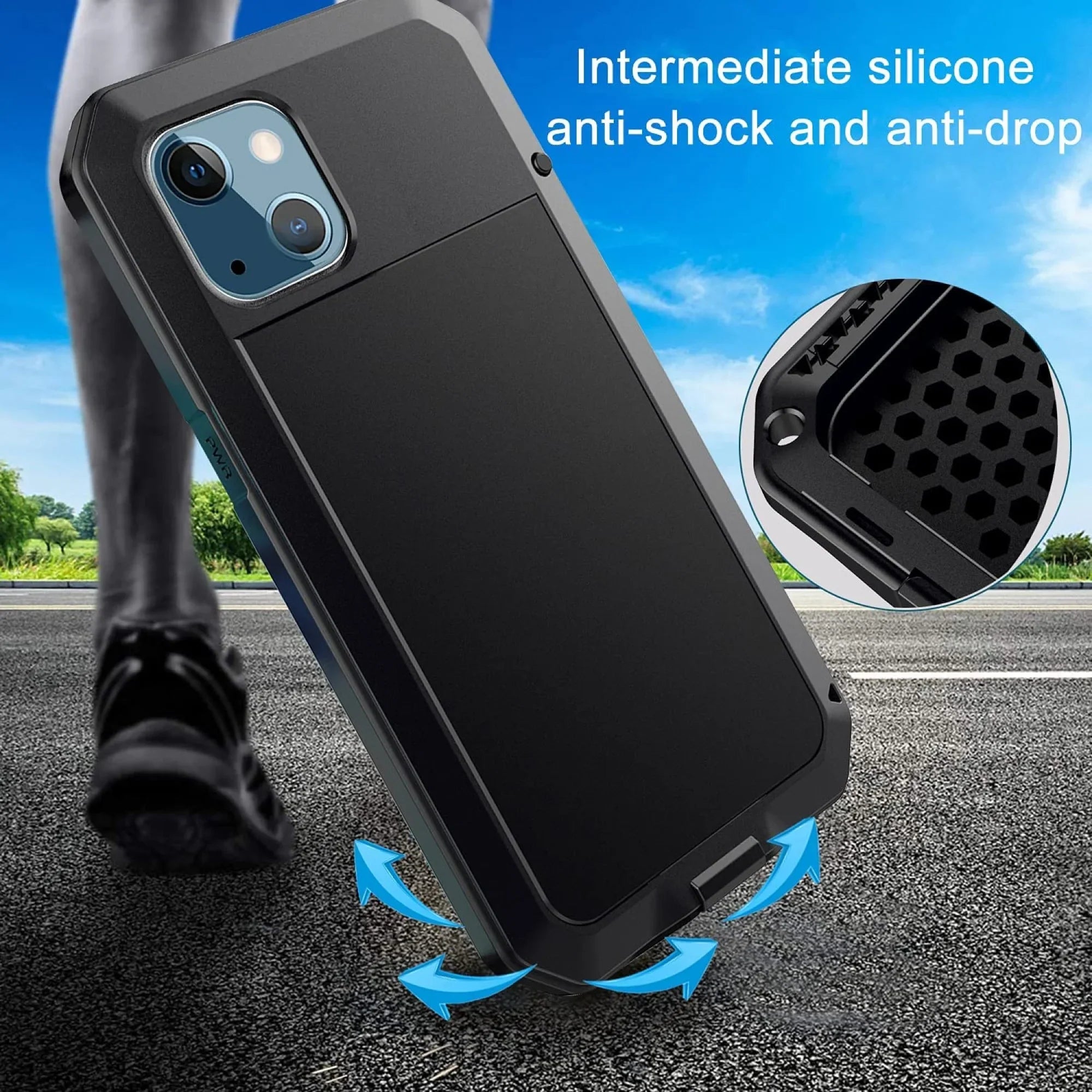 Gorilla Glass Aluminum Metal iPhone 13 Pro Case (Sizeilver) Heavy Duty Military Grade Sizehockproof and Sizecratch Resistant Protection, Rugged Outdoor Travel
