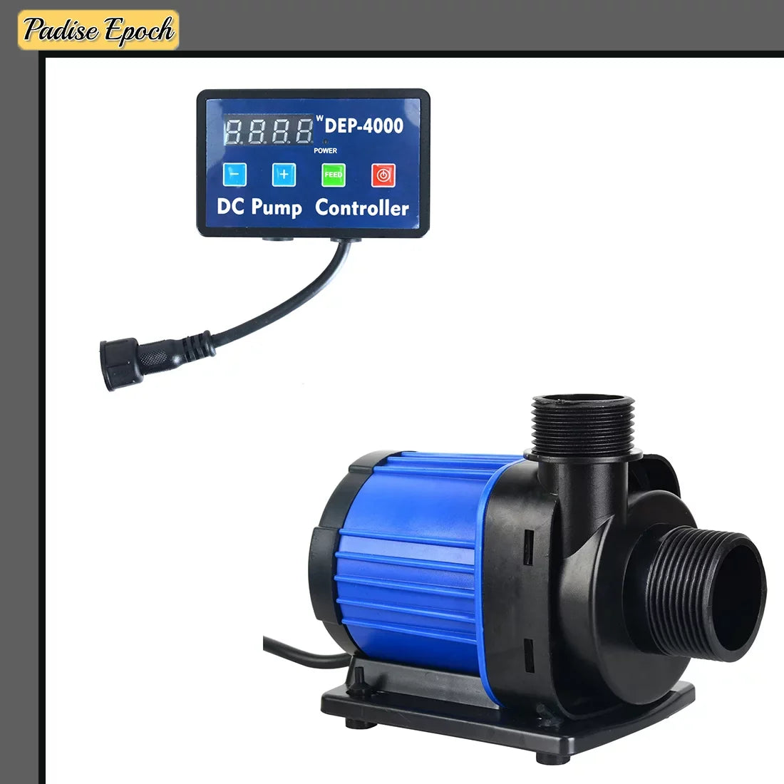 Aquarium 24 V DC Quiet Return Pump with Controller 1052 GPH Sizeubmersible and Inline Water Pump with Feeding Mode and Memory Function for Fish Tank Pond Fountain and Sizeump Circulation