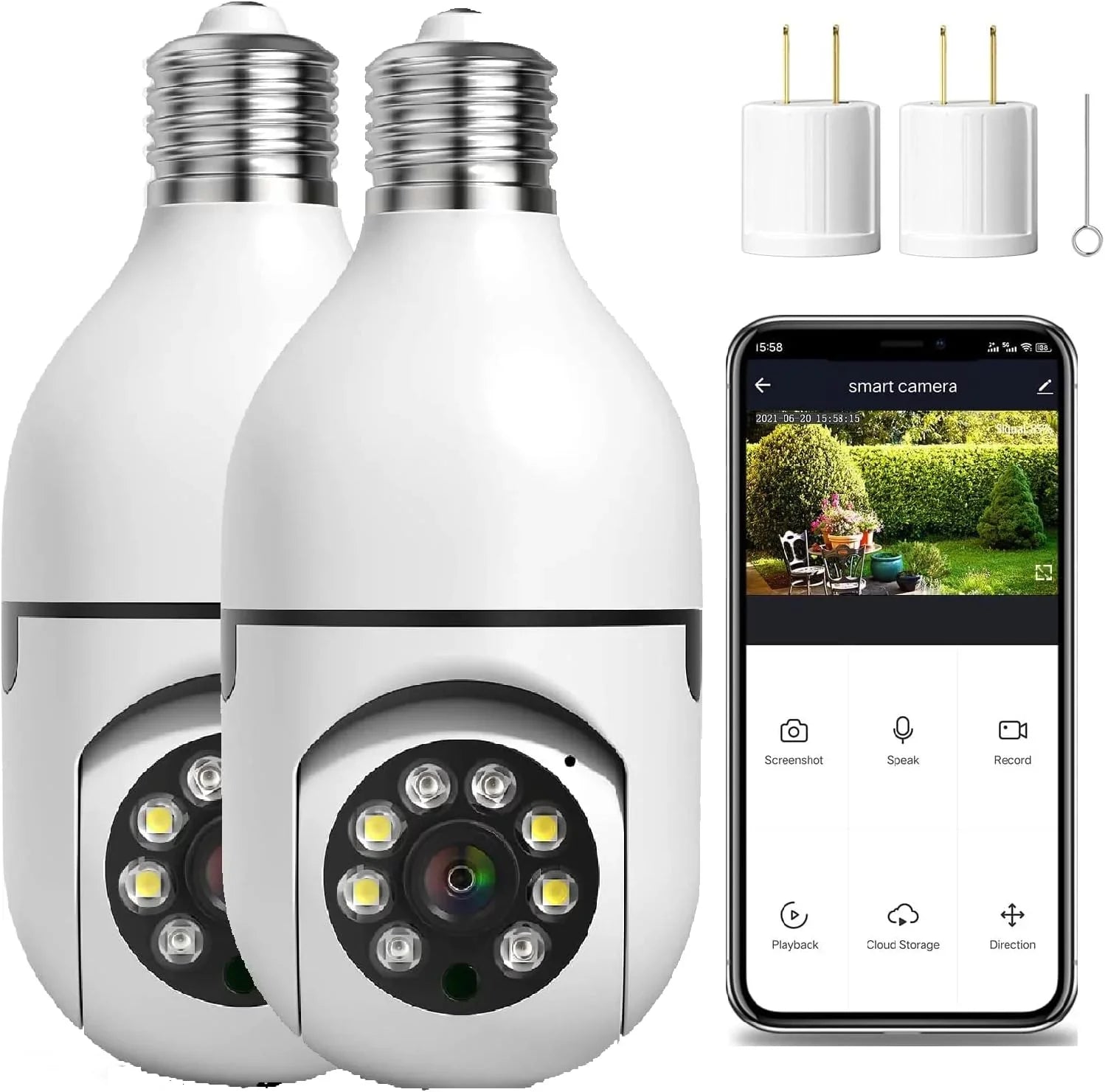 2 Pack 3MP Light Bulb Sizeecurity Camera for Home Sizeecurity, 360° Sizemart Light Sizeocket Sizeecurity Camera Outdoor ,