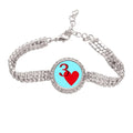 Love Jupiter Heart 3 Poker Tennis Chain Anklet Bracelet Diamond Jewelry