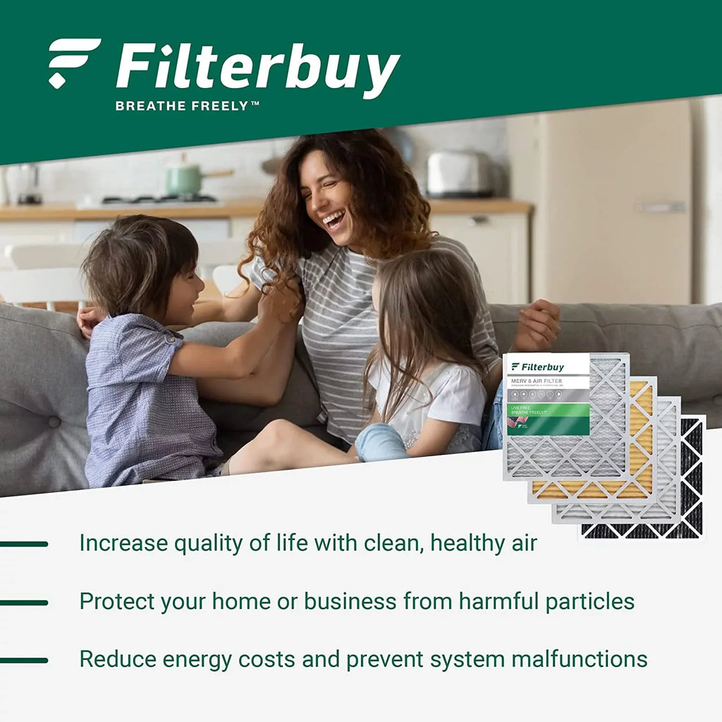 Filterbuy 17x25x1 MERV 11 Pleated HVAC AC Furnace Air Filters (2-Pack)