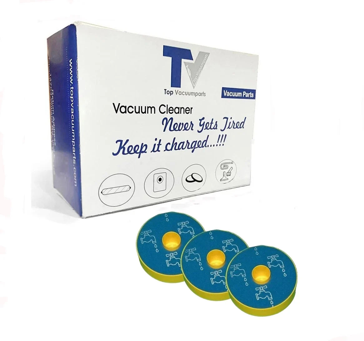 Replacement Part For Dyson 3 DC07 Primary Washable Blue Pillow Filters, Part 904979-02, F972, 972. 3 Pack