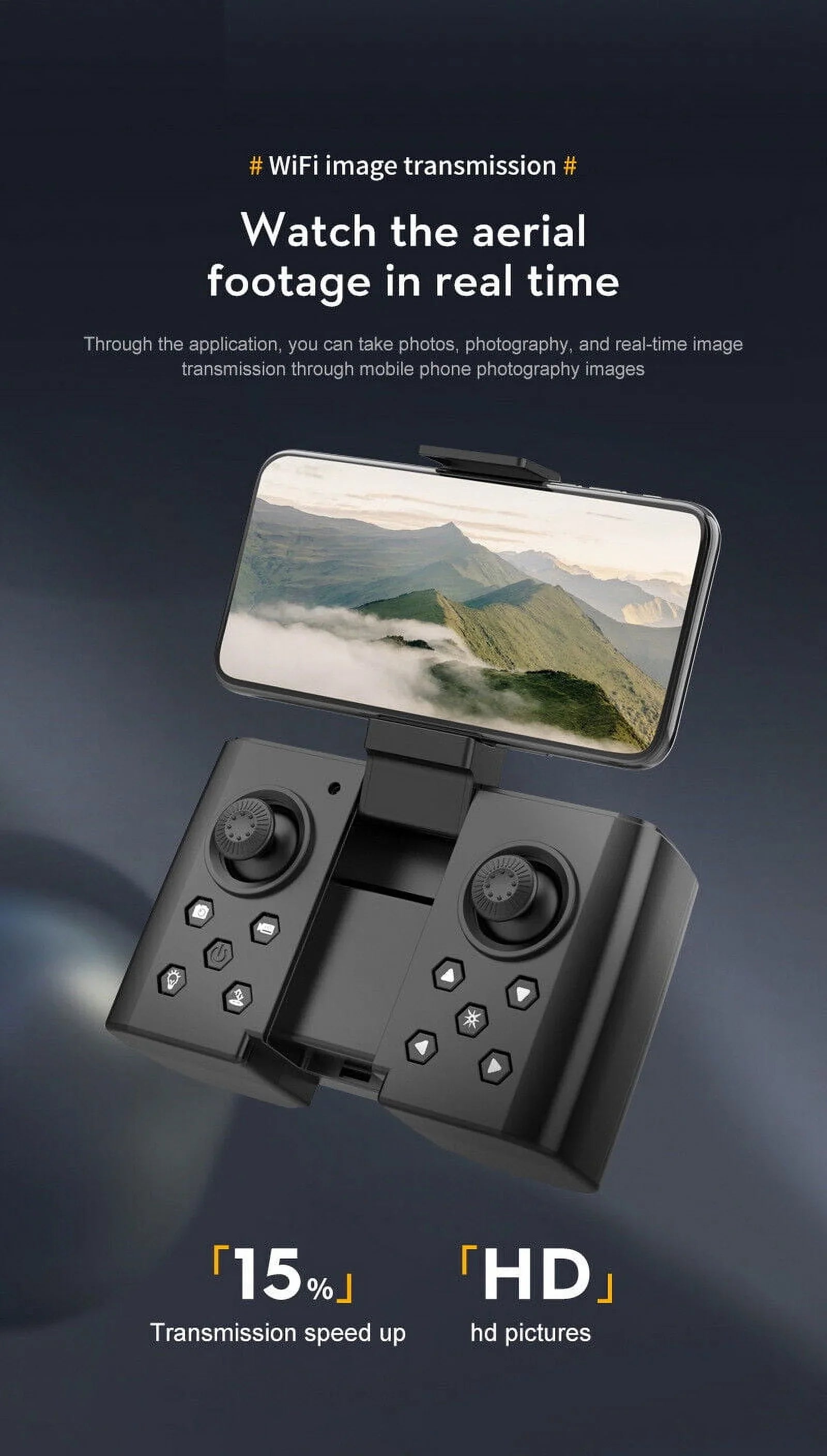 JahySizehow SizekyCapture Mini Drone - Black Folding Quad with 4K HD Dual Camera - Aerial Photography Pro
