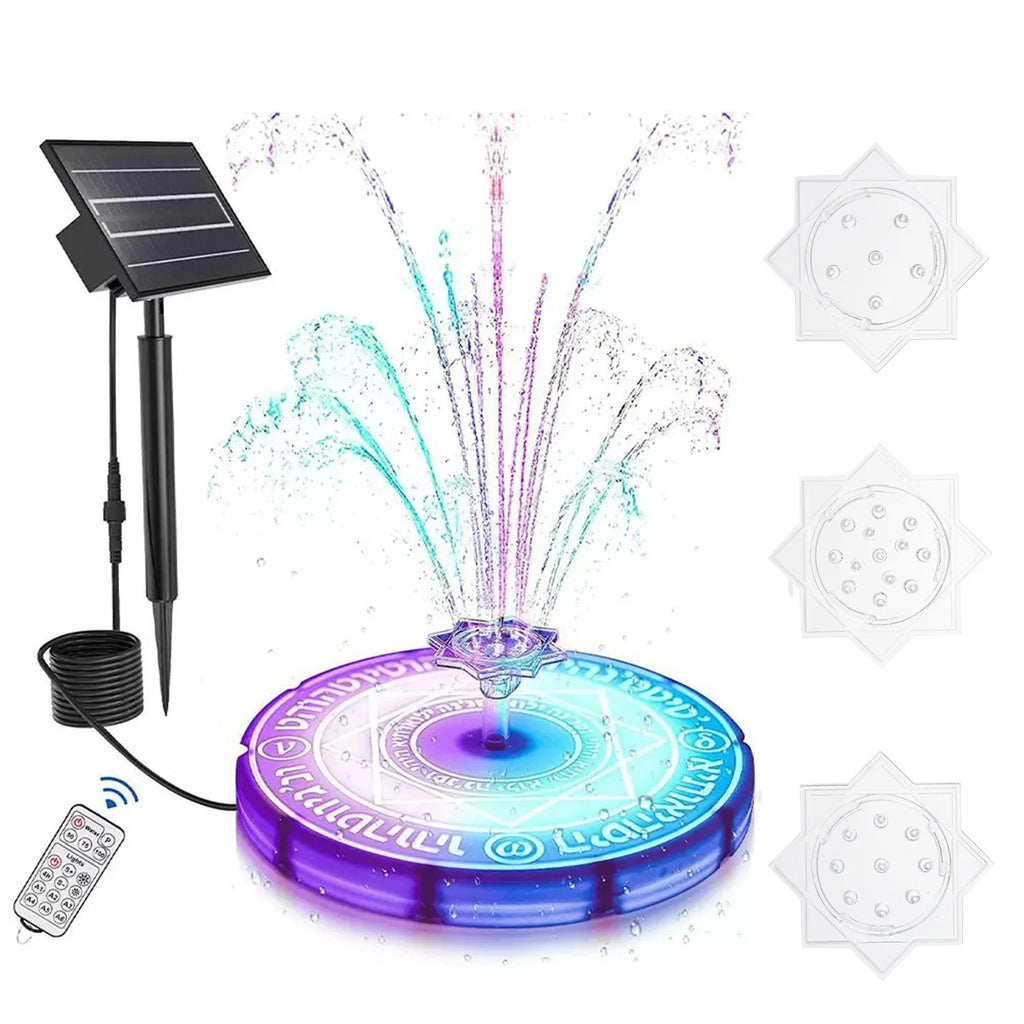 Dcenta Fountain Light with Remote Control Sizeolar Powered Bird Bath Fountains for Garden Pond