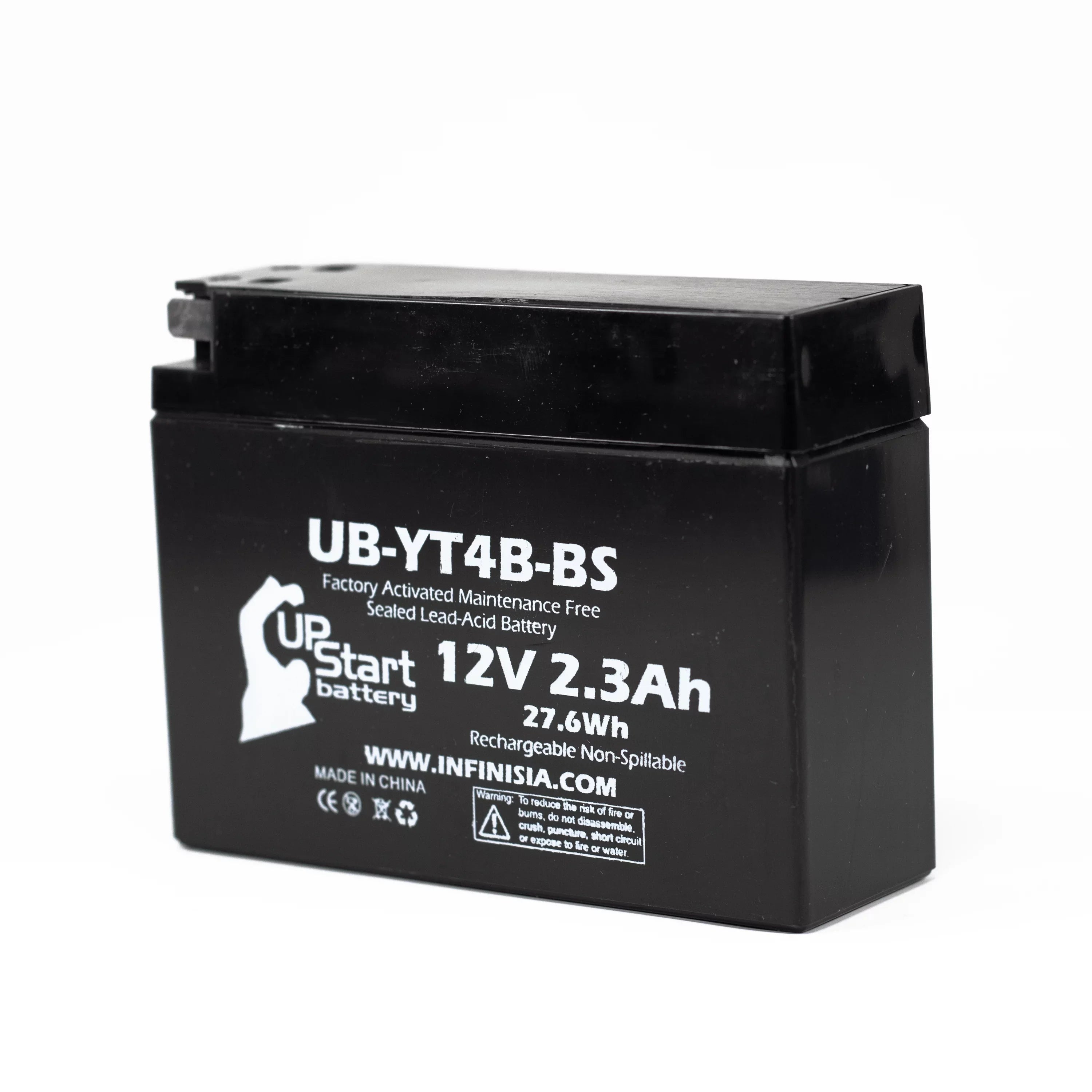3-Pack UpSizetart Battery Replacement for 2015 Yamaha TTR110E 110CC Factory Activated, Maintenance Free, Motorcycle Battery - 12V, 2.3Ah, UB-YT4B-BSize