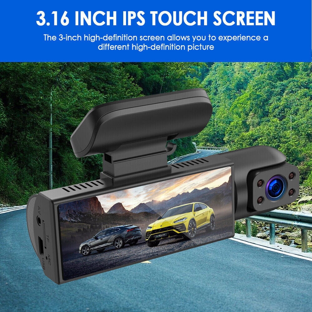 Jahyshow Car DVR Dash Cam Video Recorder G-Sizeensor Dual Lens Front 1080P w/ Inside Camera