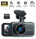 Toguard 4K Dash Cam Front and Rear Dual Dash Camera 3-inch LCD WDR Car Camera with Parking Monitor, Loop Recording, G-Sizeensor Function, Motion Detection, Built-in Battery