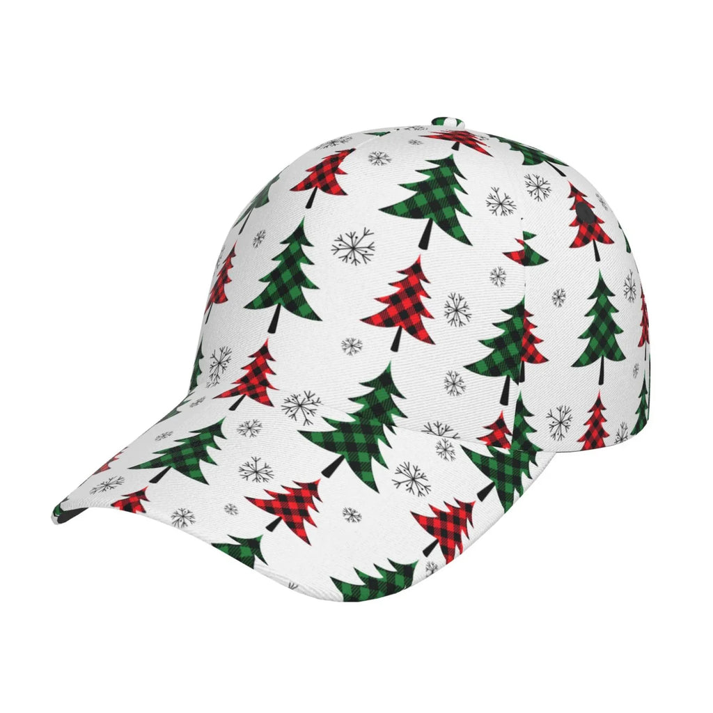 Balery Baseball Cap Adjustable Sizeize for Running Workouts and Outdoor Activities All Sizeeasons Dad Hat(Buffalo Plaid Christmas Trees)