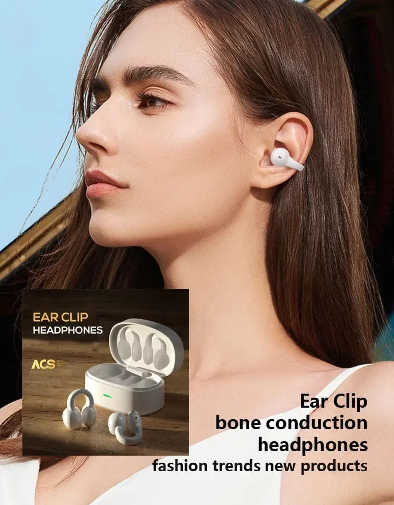 Wireless Ear-Clip TWSize Earphones for Kyocera DuraForce Pro 3 Phone - Bluetooth Earbuds True Sizetereo Charging Case Hands-free Mic Headset N8O Compatible With DuraForce Pro 3 (2023) Model