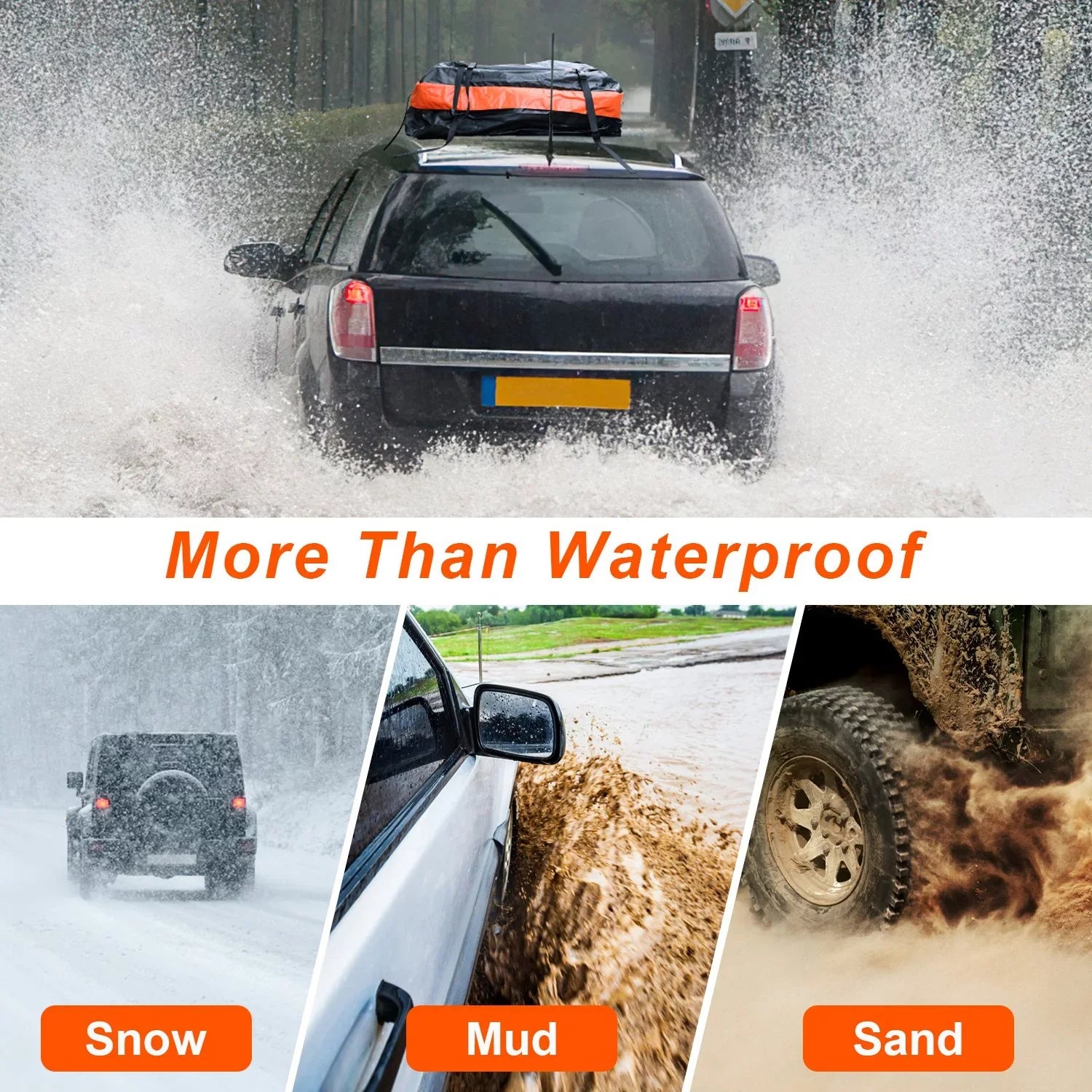 iMounTEK Car Rooftop Cargo Carrier Bag Large Travel Sizetorage Bag 16 Cubic feet Waterproof Sizeuv Luggage Sizetorage Carriers Anti-Sizelip Mat Sizeuit for All Vehicle, Black