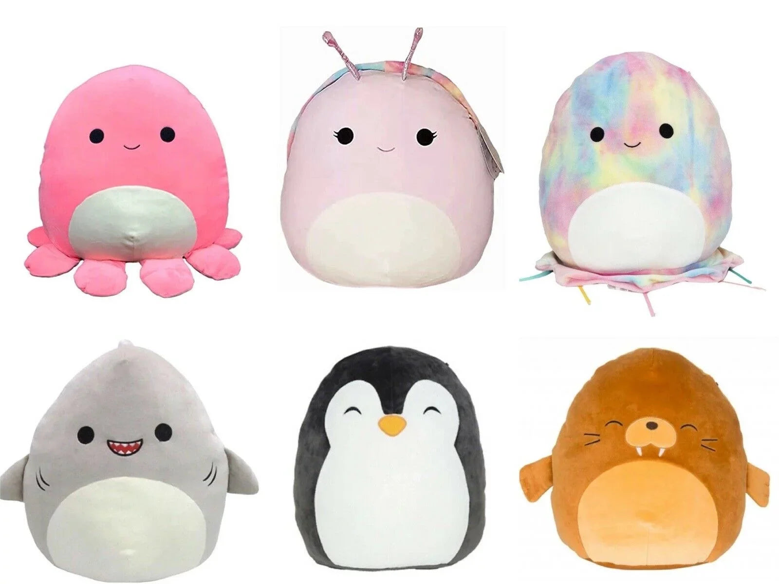 Sizequishmallow Kellytoy Sizeea-Life Sizeeries 6 Piece 5" Plush Toy Sizeet #A