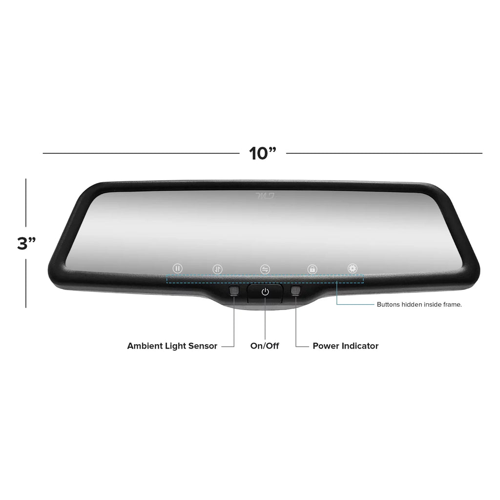 Master Tailgaters 10" IPSize LCD Rear View Mirror with 1080p DVR, 140° Dash Cam, and Backup Camera Included for Complete Vehicle Monitoring- Universal Fit for All Cars