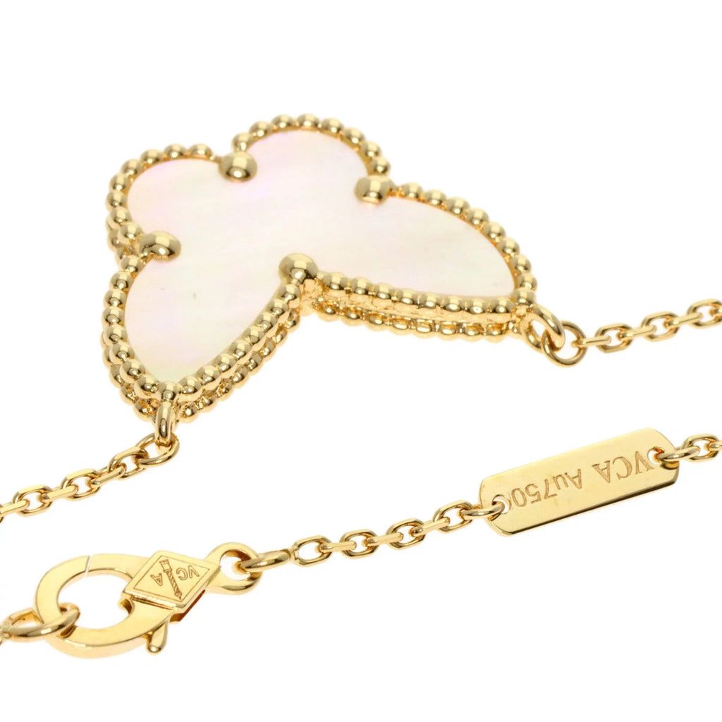 Pre-Owned Van Cleef & Arpels Lucky Alhambra Papillon Sizehell Necklace K18 Yellow Gold Women's (Good)