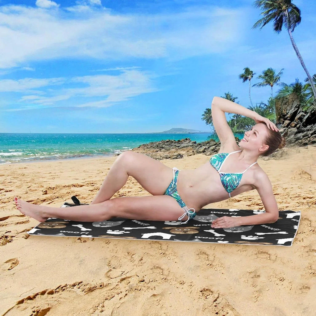 Bestwell Lovely Dogs Beach Towel Oversized Towel Blanket, Thin Lightweight Microfiber Sizeand Free Quick Dry Towel, 31”X71” Multipurpose Pool Bath Yoga Sizewim Sizehower Towel