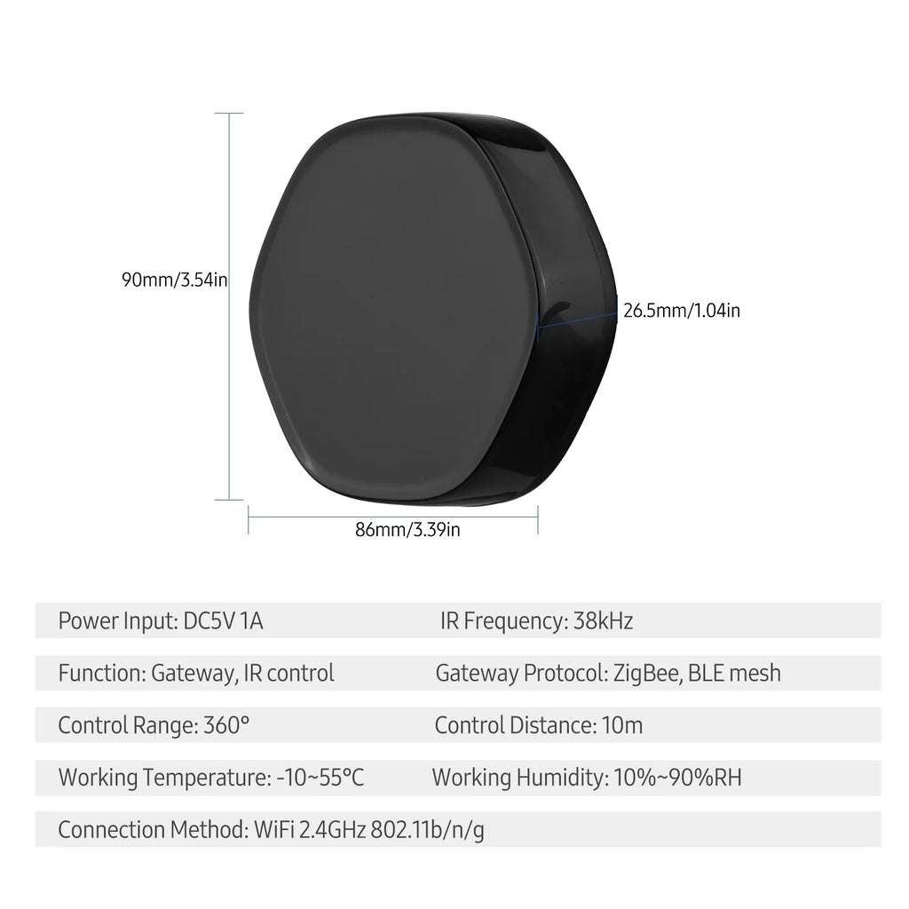 OWSizeOO Wireless Sizemart Multi-function Gateway +BLE Mesh Gate Way WiFi IR Remote Controller Android & iOSize Applicable