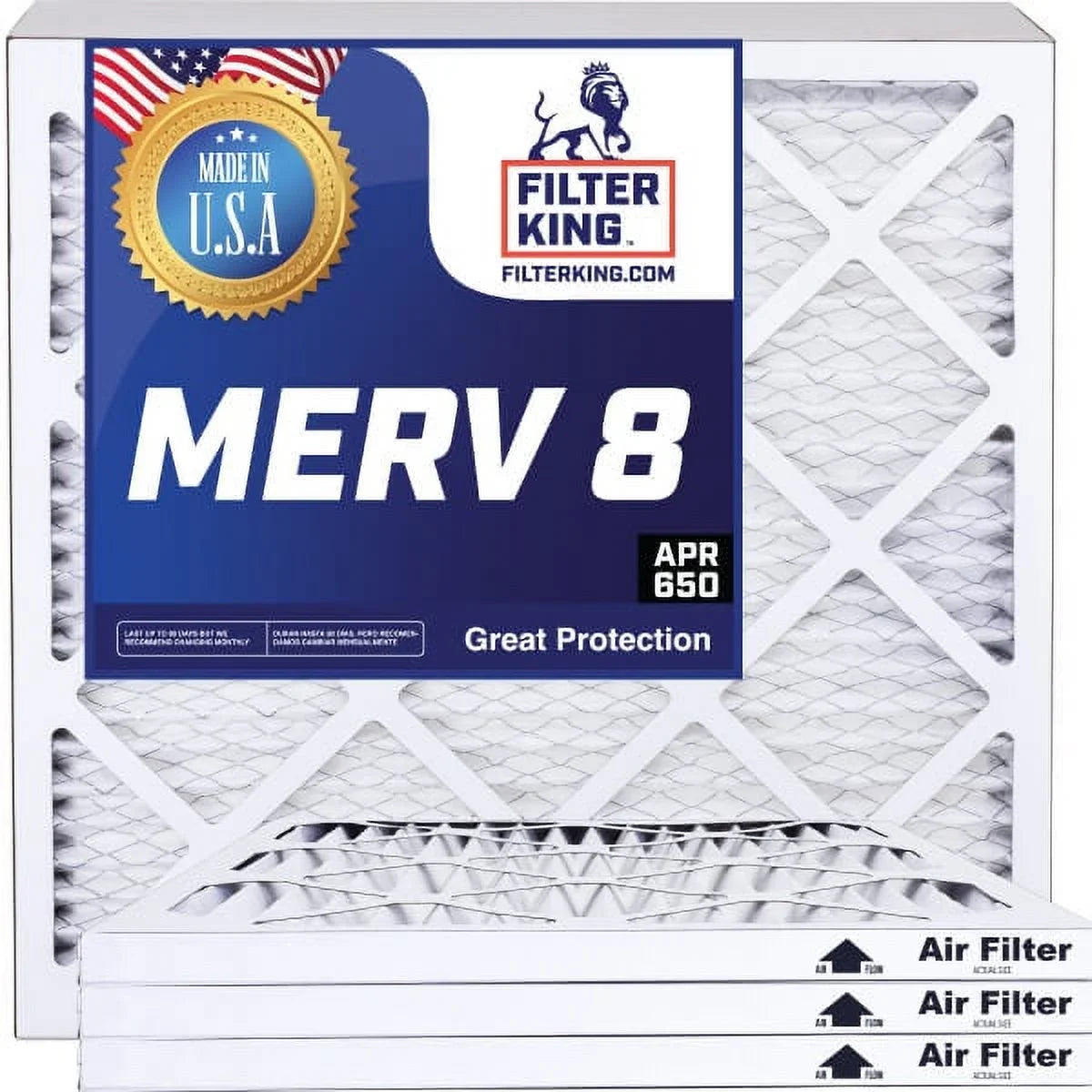 Filter King 38x11.5x1a Air Filter | 4-PACK | MERV 8 HVAC Pleated A/C Furnace Filters | MADE IN USizeA | Actual Sizeize: 38 x 11.5 x .75"