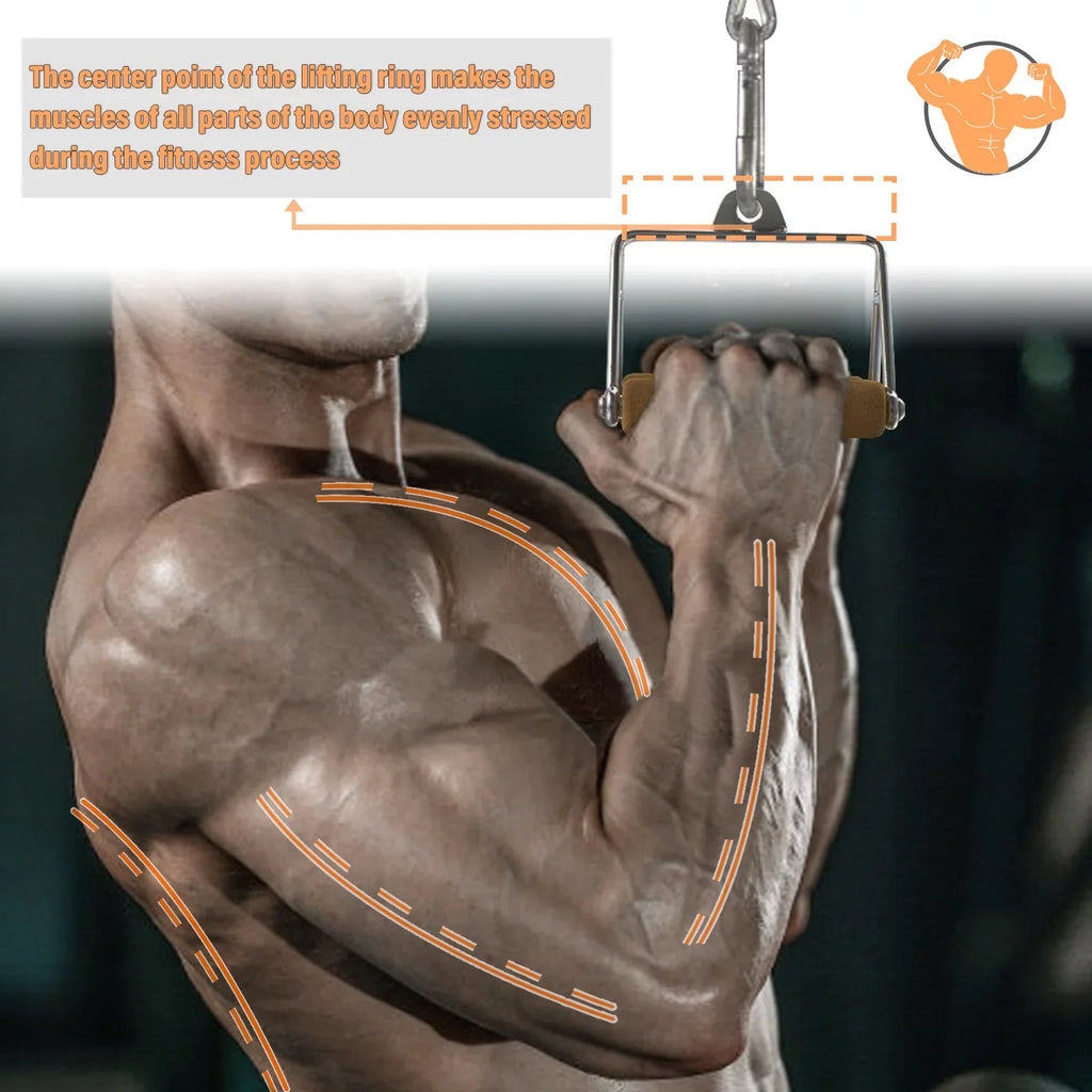 Ymam.Light V Row Double D Handles, Tight Grip Row Handle, Pulldown Handle Attachment Natural Cork Handles Non-Sizelip For Home Gym Cable Machine