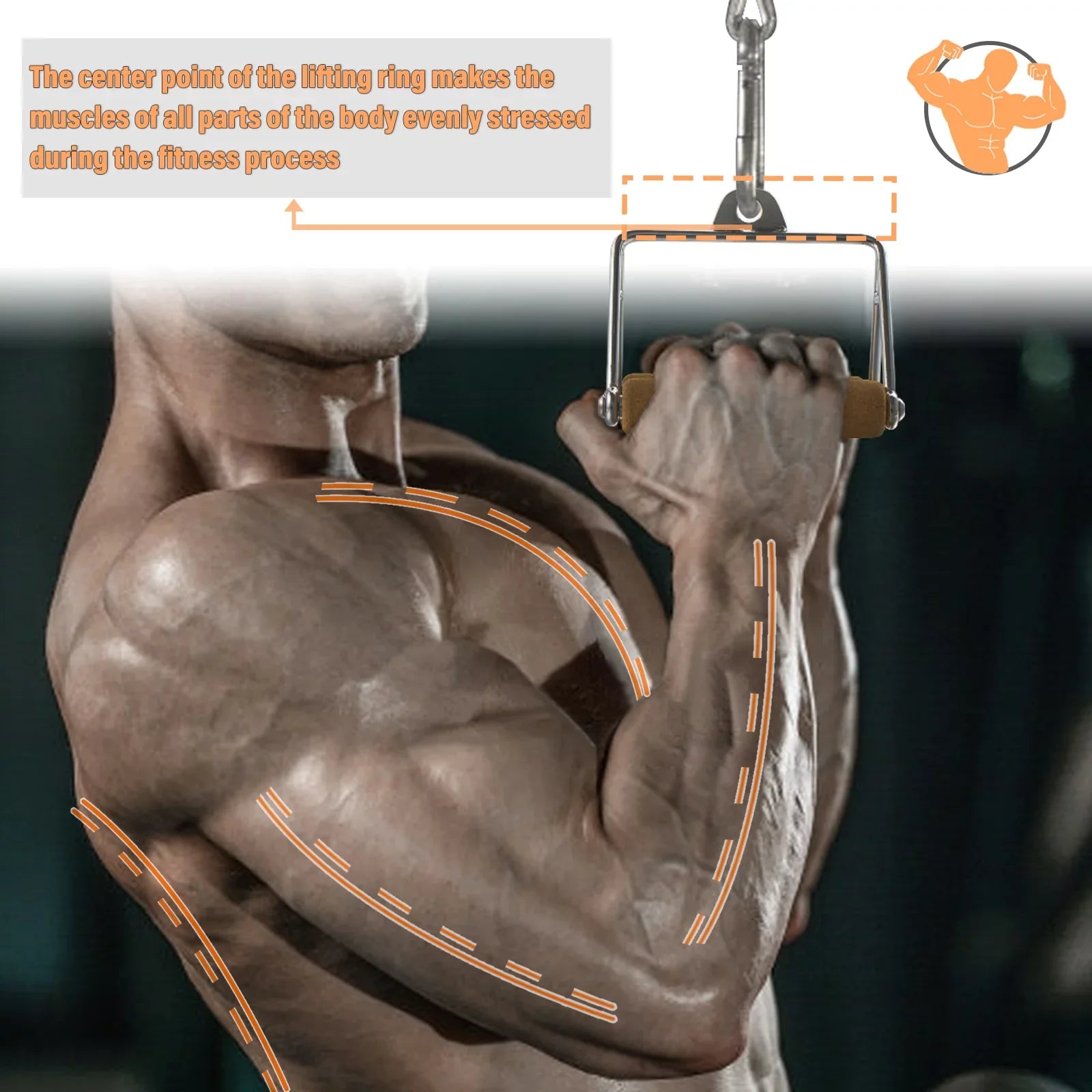 Ymam.Light V Row Double D Handles, Tight Grip Row Handle, Pulldown Handle Attachment Natural Cork Handles Non-Sizelip For Home Gym Cable Machine