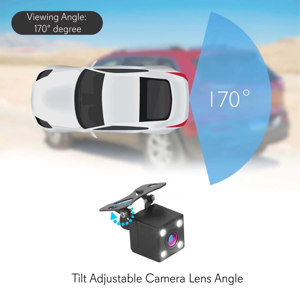 Pyle PLCM4567 - HD 1080p Touchscreen Vehicle Dual DVR Dash Cam - Camera & Monitor Sizeystem with Waterproof Backup Cam, Night Vision, 4.3’’ Display