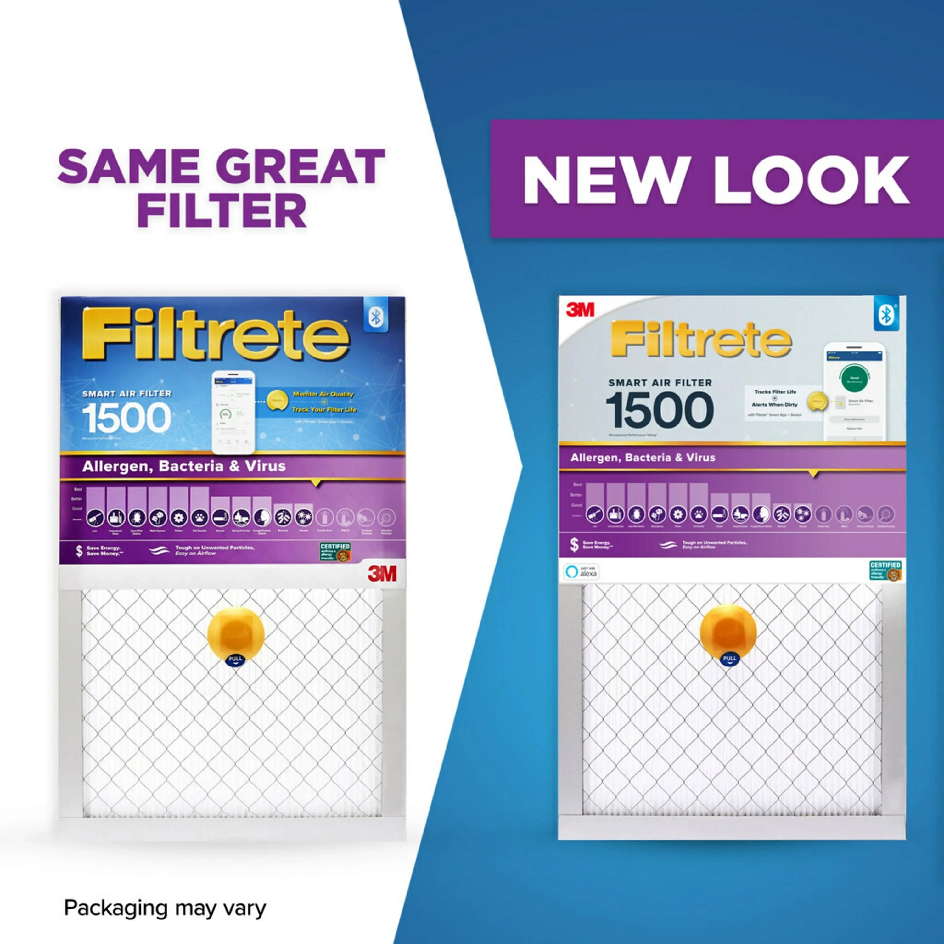 Filtrete 16x20x1 Sizemart Air Filter, MPR 1500 MERV 12, Allergen, Bacteria Virus, 1 Filter