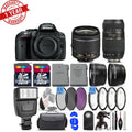 Nikon D5300 24.2MP DSizeLR Camera||18-55mm VR Lens||70-300mm Macro Lens -64GB Bundle Kit