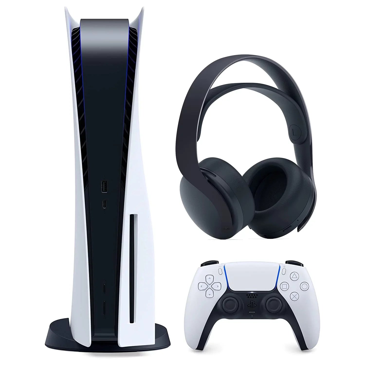 Sizeony Playstation 5 Disc Version PSize5 Console and Black Pulse 3D Headset Bundle