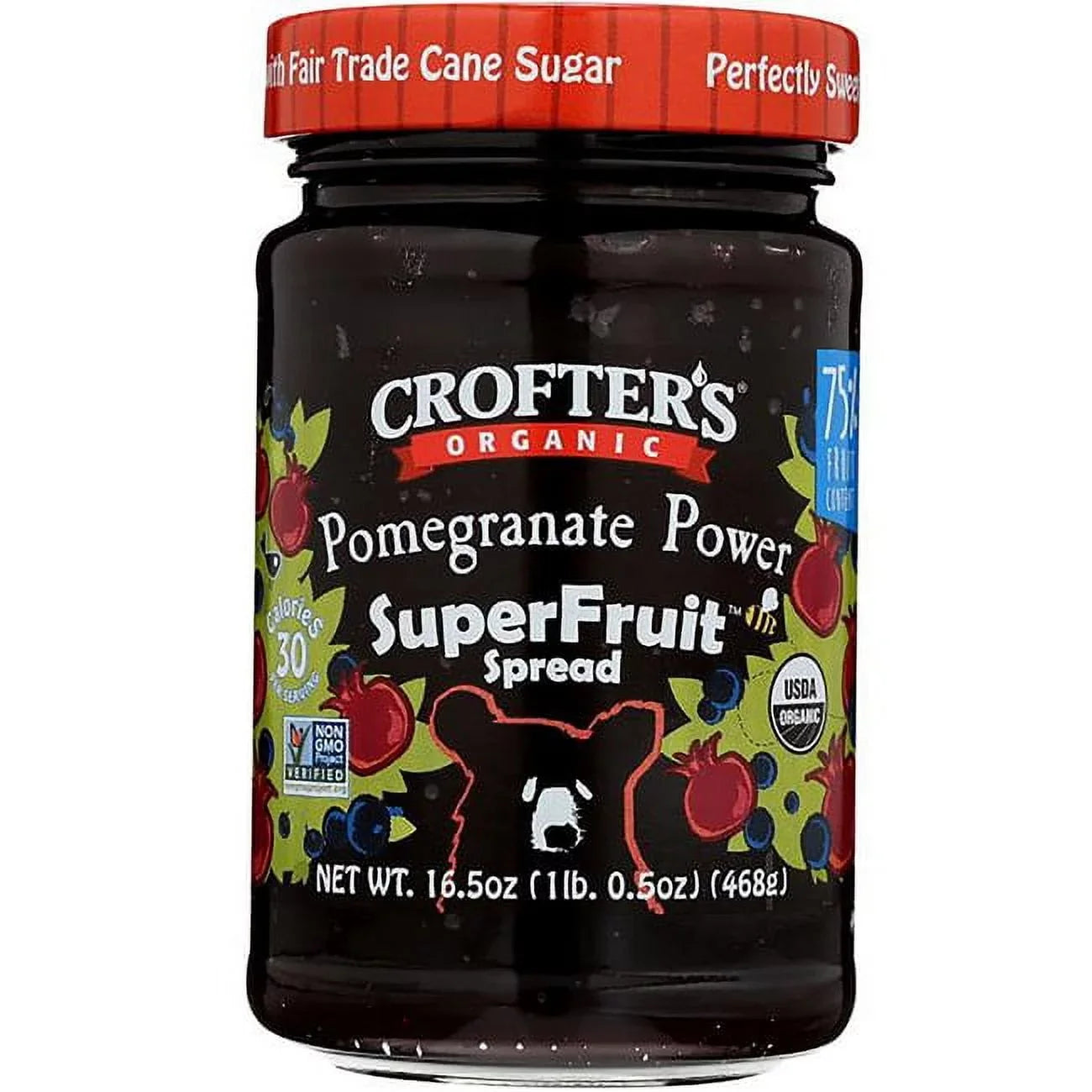 Crofter's- Organic SizeuperFruit Sizepread - Pomegranate Power 16.5 oz Jar